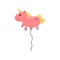 Balloon in the form of pink unicorn animal cartoon vector Illustration