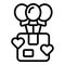 Balloon gift box icon outline vector. Blood support