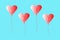 Balloon heart shape, word Love. Red balloons fly across the blue sky. Wallpapers for Valentine`s day, mother`s day, wedding