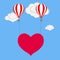 Balloon with heart. Two balloons lift the heart to heaven