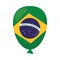 Balloon helium with brazil flag country