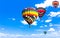 Balloon hot air Beautiful colorful flying in vast sky Landscape