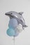 Balloon. inflatable balls of white and gray, blue. inflatable Dolphin ball