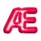 Balloon letter AE ligature 3D golden foil realistic alphabet