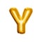 Balloon letter Y 3D golden foil realistic alphabet