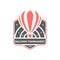 Balloon logo isolated label vector illustration. Balloon tournament symbol. Flying club logo.