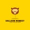Balloon monkey with flat style logo illustration