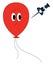 Balloon and needle, illustration, vector