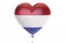balloon with Netherlands flag in the shape of heart, 3D rendering
