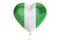 Balloon with Nigeria flag in the shape of heart, 3D rendering