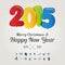 balloon number on merry christmas and happy new year 2015 concept with party icon