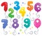 Balloon numbers theme set 2