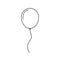 Balloon outline icon. Line ballon with string in cartoon style. Baloon for birthday, party and wedding. Black silhouette in doodle