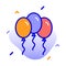 Balloon, party, celebration, festivity fully editable vector icons