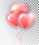 Balloon pink heart set. Symbol of love. Gift. Valentine s day . Vector realistic 3d object. Isolated vector object on a