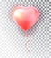 Balloon pink heart set. Symbol of love. Gift. Valentine s day . Vector realistic 3d object. Isolated vector object on a