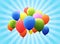 Balloon\'s with sunburst background.