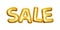 Balloon Sale text letters 3D golden foil realistic