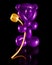 Balloon sculpture of a bear with a golden flower