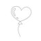 Balloon in the shape of heart as a symbol of love, feelings. Valentine`s day gift, engagement, wedding. simple vector illustratio