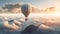 Balloon soars, freedom found in nature beauty generated by AI