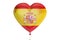 Balloon with Spain flag in the shape of heart, 3D rendering