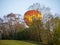 A balloon starting with tourists in the morning light