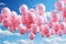 Balloon symphony pink and blue pastel balloons harmonize against a gentle background