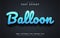 Balloon text, editable blue 3d text effect