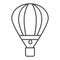 Balloon thin line icon, air transport symbol, hot air balloon vector sign on white background, aerostat transportation