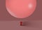 Balloon about to fall on pushpin. Business risk concept, conceptual risky design idea