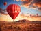 Balloon Tourism, Air Balloons in Sky, Red Australia Hills Landscape and Ballooning