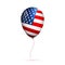 Balloon of USA flag. Holiday glossy balloon for Memorial Day, Independence Day, Patriot Day etc.