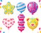 Balloon variations. 3d vector elements of stars, love, birthday and tiger