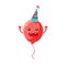 Balloon Wearing Party Hat,Happy Birthday And Celebration Party Symbol Cartoon Character