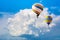 Ballooning in the clouds. Unforgettable feeling of freedom. Artistic picture. Beauty world