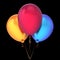 Balloons 3 three orange red blue happy birthday party balloon