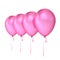Balloons 4 pink party birthday decoration, four helium balloon row