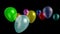 Balloons Baby Party Model Alpha Matte 3D Rendering Animation