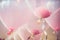 Balloons in birthday party room background. with string and ribbon helium Ballon floating in happy celebrate wedding day
