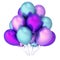 Balloons bunch colored blue purple violet