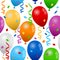 Balloons and Confetti Seamless Pattern