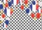 Balloons with Countries flags of national France flags team group and ribbons flag ribbons, Celebration background template.