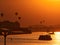 Balloons fly over the city. Warm summer evening. Balloon Festival