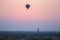 Balloons flying over the ancient pagodas