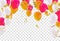 Balloons header background design element of birthday or party b