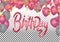 Balloons header background design element of Happy birthday vector Celebration party print design