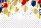 Balloons header background design element of Happy Luxury birthday