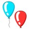 Balloons, icon, children`s drawing style.