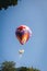 Balloons made of colorful paper filled with hot air inside are released into the sky